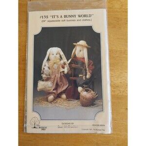 "It's A Bunny World" ©1991 The Buckeye Tree Sewing Doll Craft Pattern # 135 UNCU